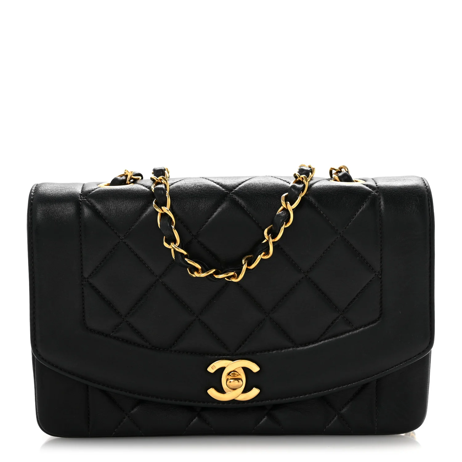 Lambskin Quilted Small Single Flap Black