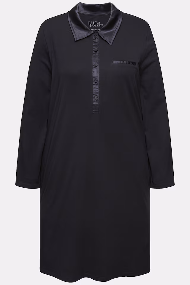 Satin Detail Long Sleeve Nightgown