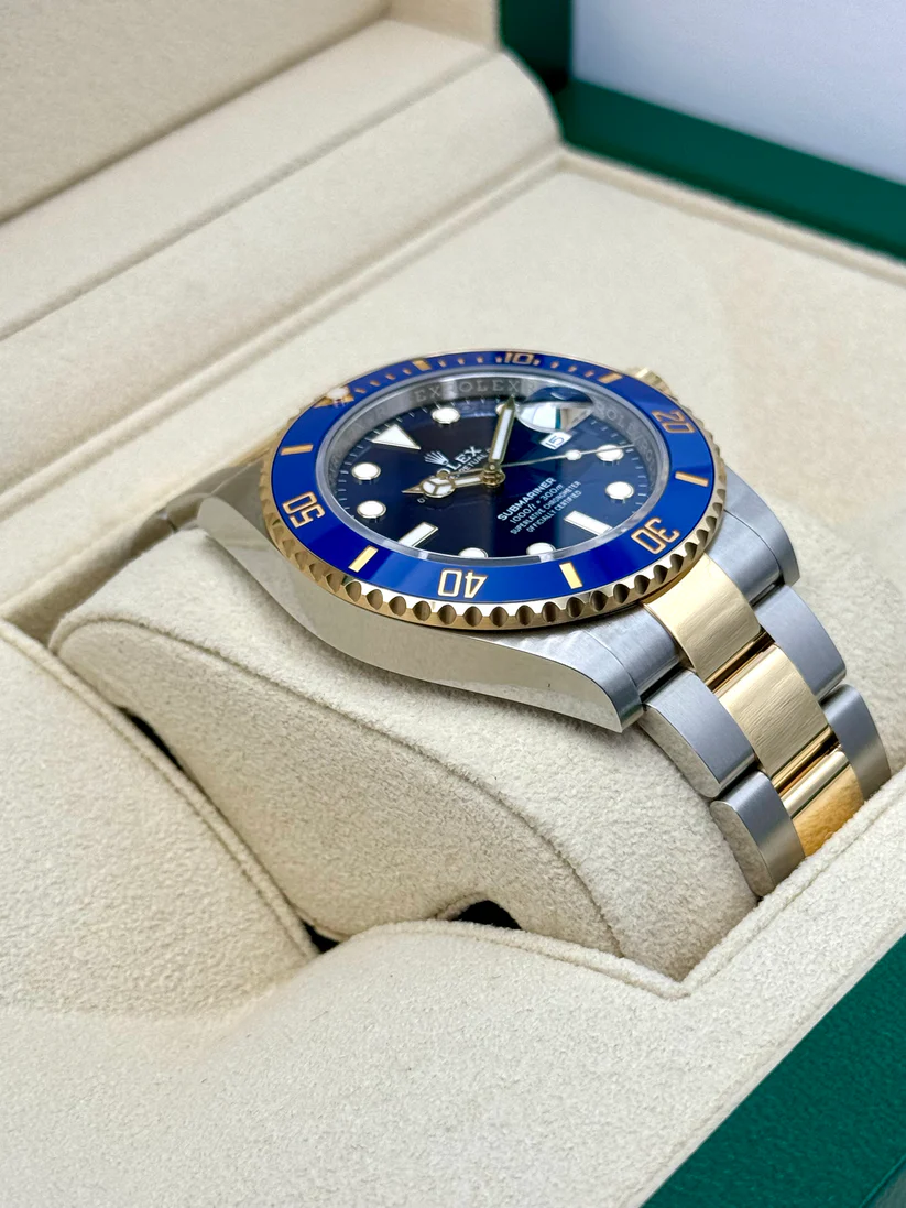 [Super Clone]Rolex Submariner Two-Tone Yellow Gold & Steel Rolesor - Blue Dial Ceramic Bezel (Ref# 126613LB)