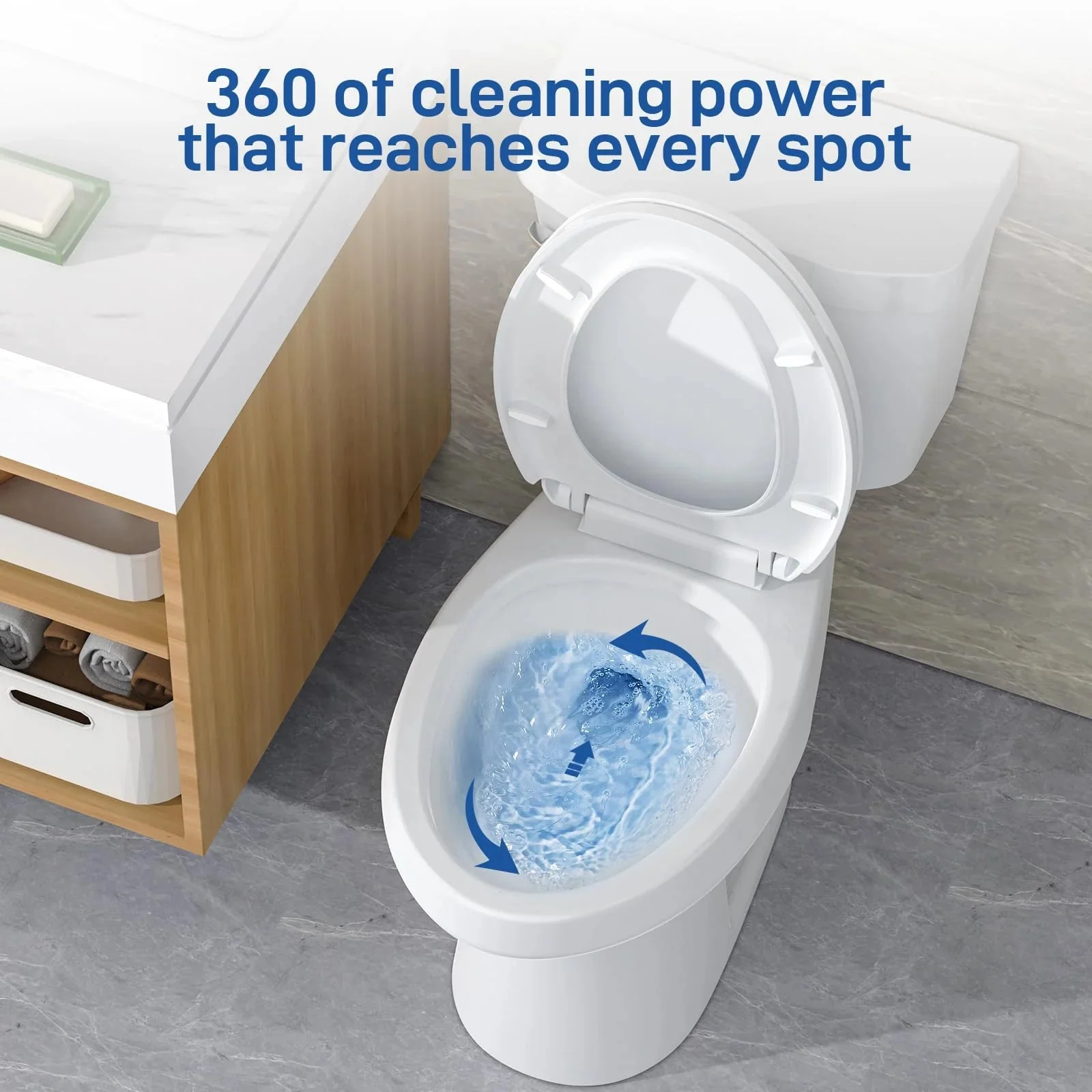 21TOILET, Elongated Toilets for Bathrooms, Two-piece Toilet with Soft Close Seat, 1.28 Siphonic Flush Toilet with Universal Height Ada…