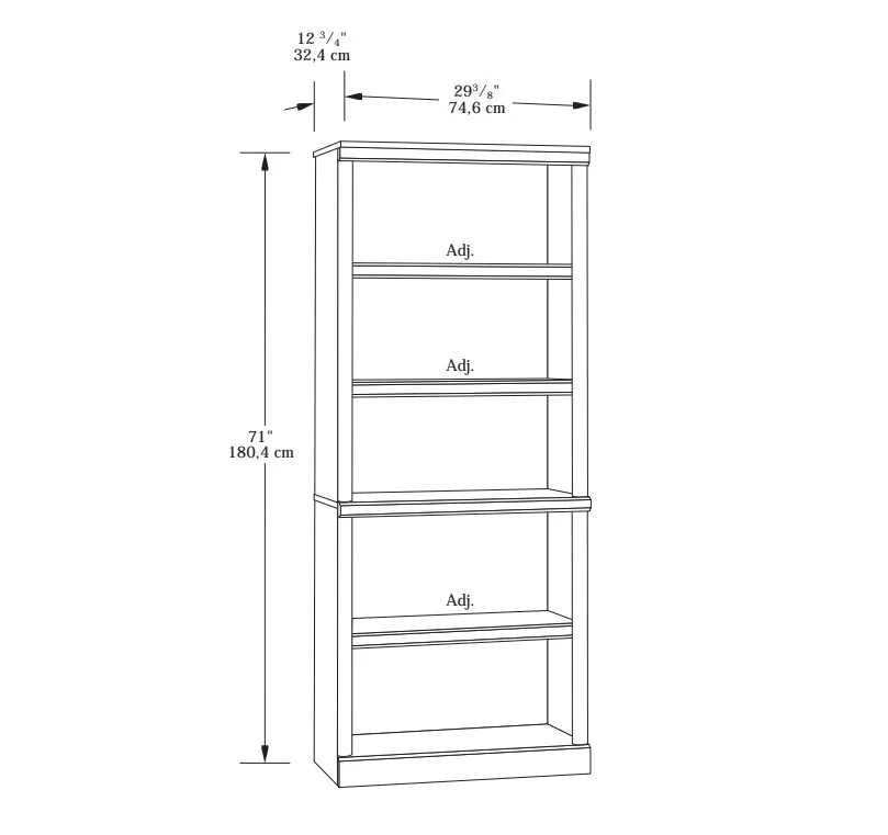 Better Homes & Gardens 71 Ashwood Road 5 Shelf Bookcase, Black Finish