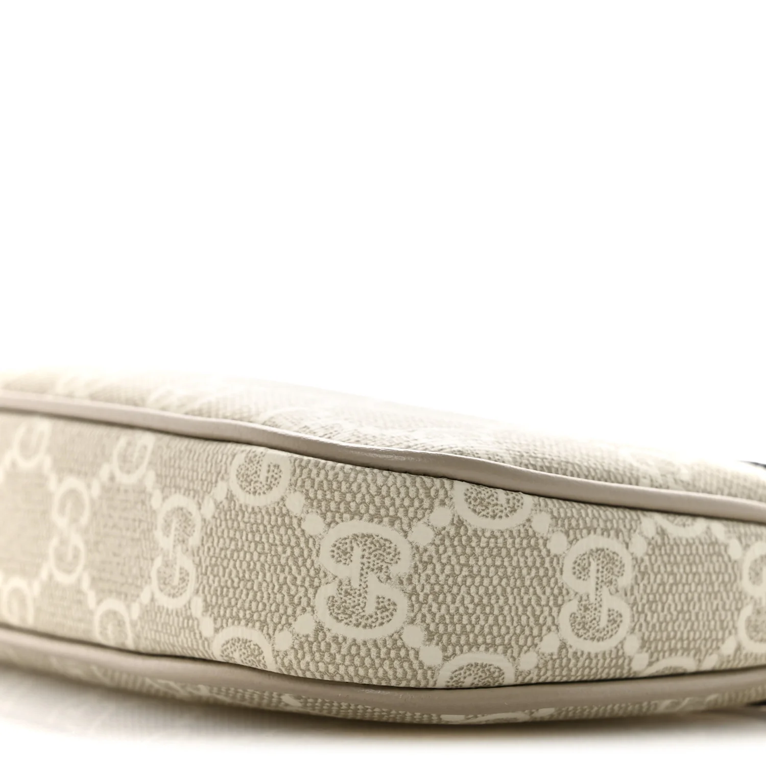 GG Supreme Monogram Textured Dollar Calfskin Web Mini Ophidia GG Handbag Beige Mystic White Oatmeal