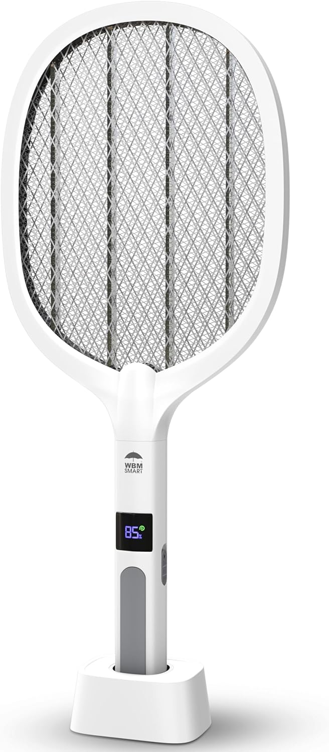 2 in 1 Electric Bug Zapper, Mosquitoes Trap Lamp & Racket, USB Rechargeable Electric Fly Swatter for Home and Outdoor Powerful Grid 3-Layer Safety Mesh Safe to Touch, Pack of 2