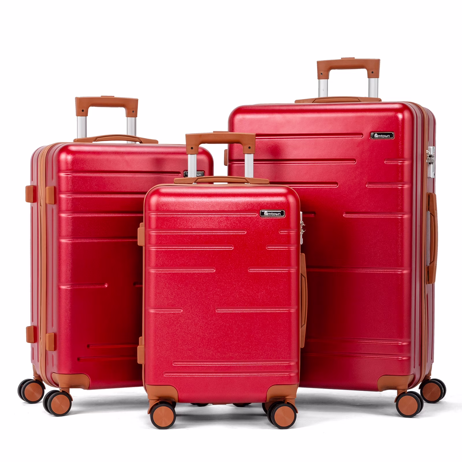 Zimtown Luggage 3 Piece Set Suitcase ABS Hardside Lightweight with TSA Lock Spinner Wheels, Beige