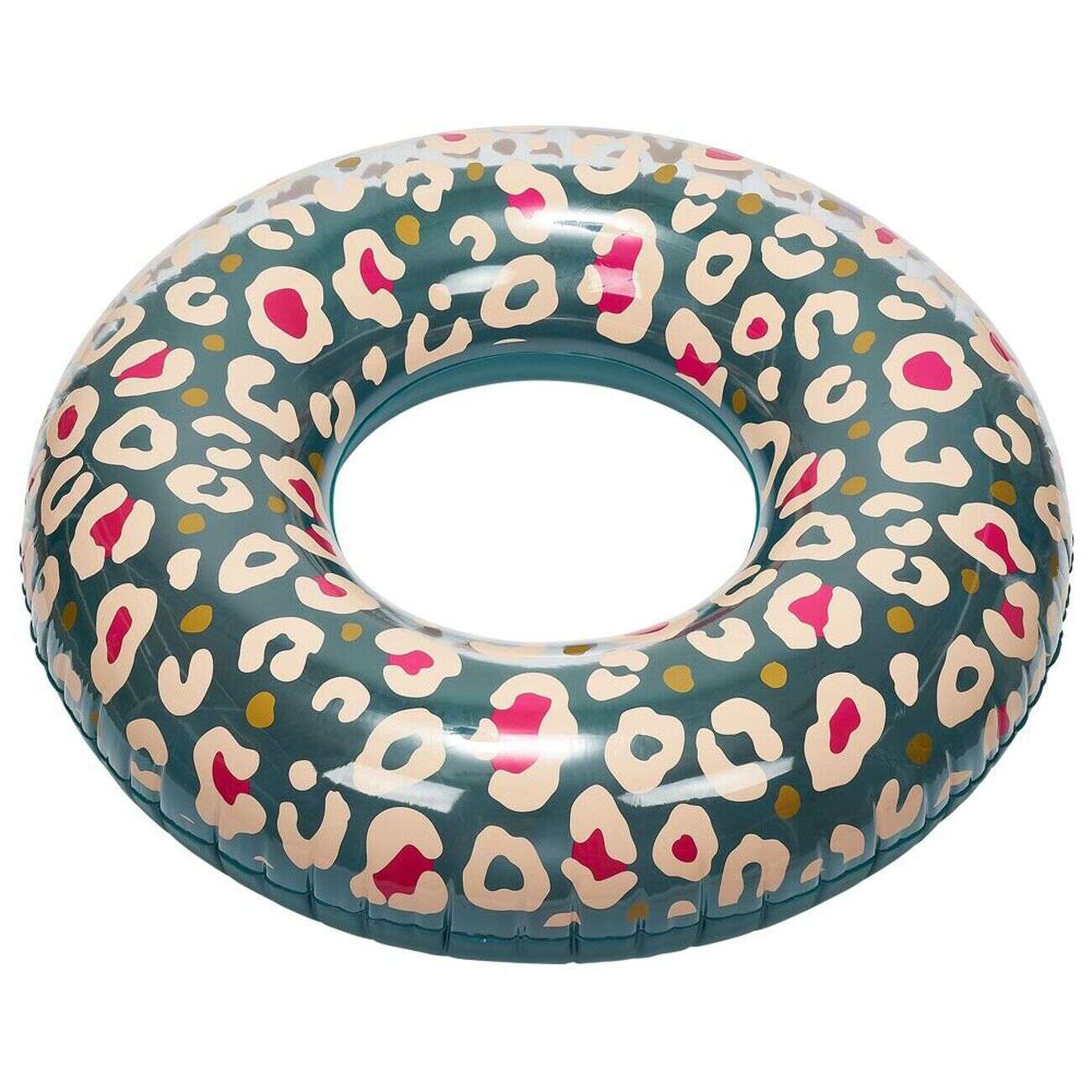 Bouée gonflable motif léopard noir et rose Ø120cm