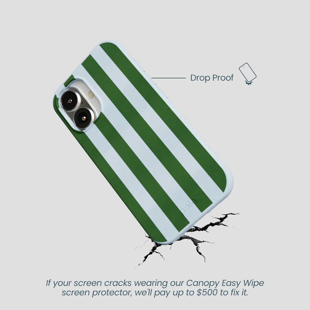 Powder Blue Big Evergreen Stripes iPhone 16 Case