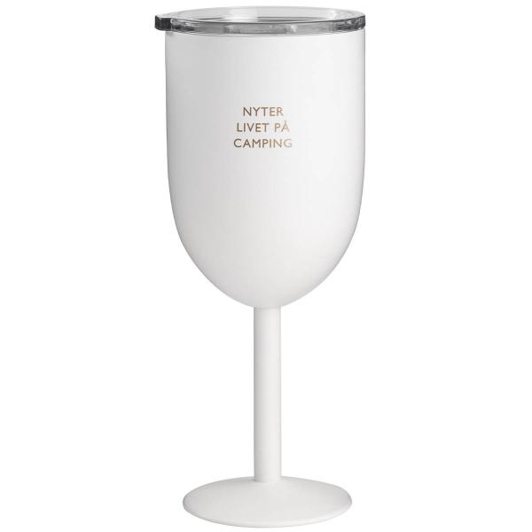 Termo vinglass nyter livet på camping 40 cl hvit