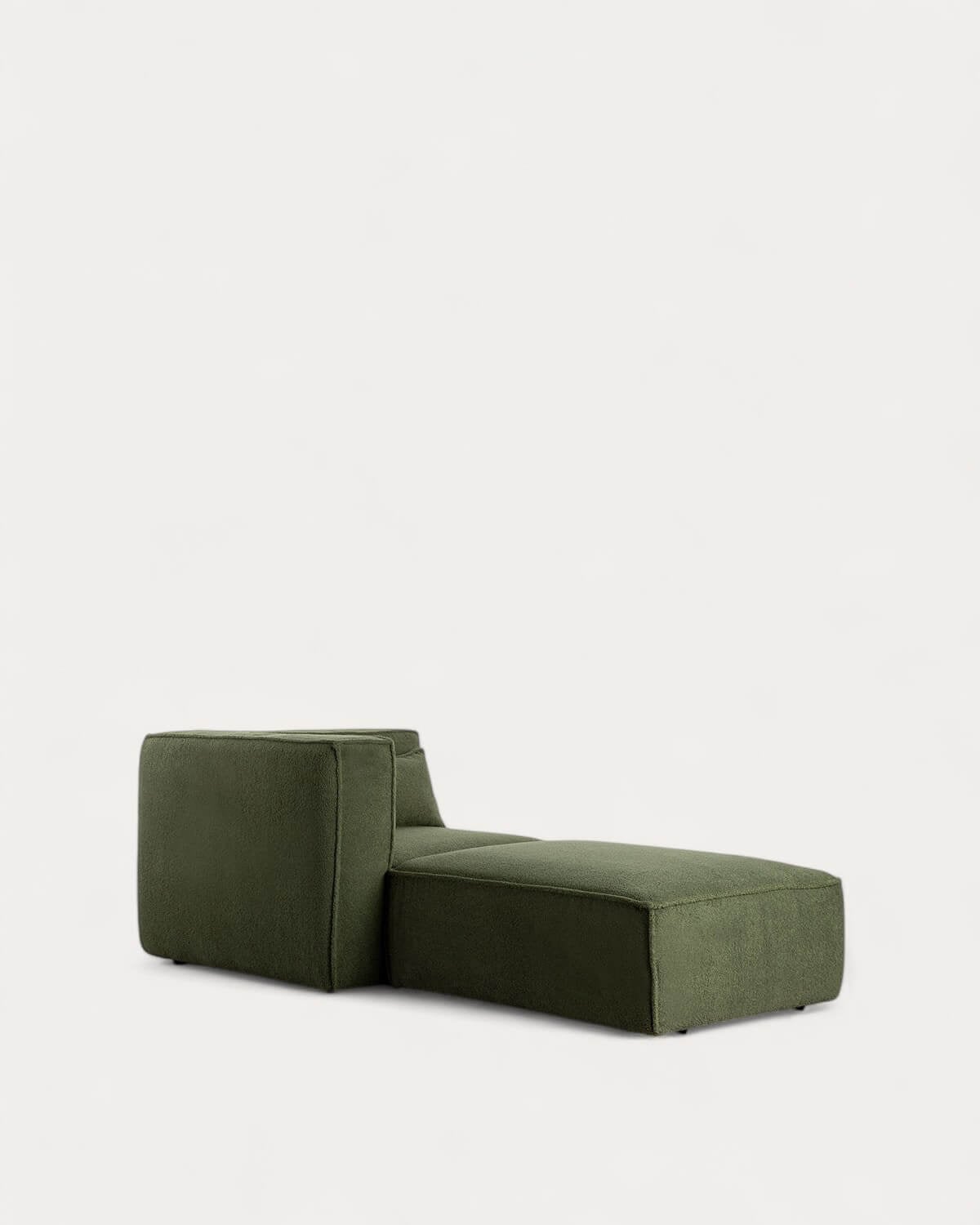 Kilhe Bouclé - Sillón Esquinero Modular con Puff de Tela Bouclé Kilhe