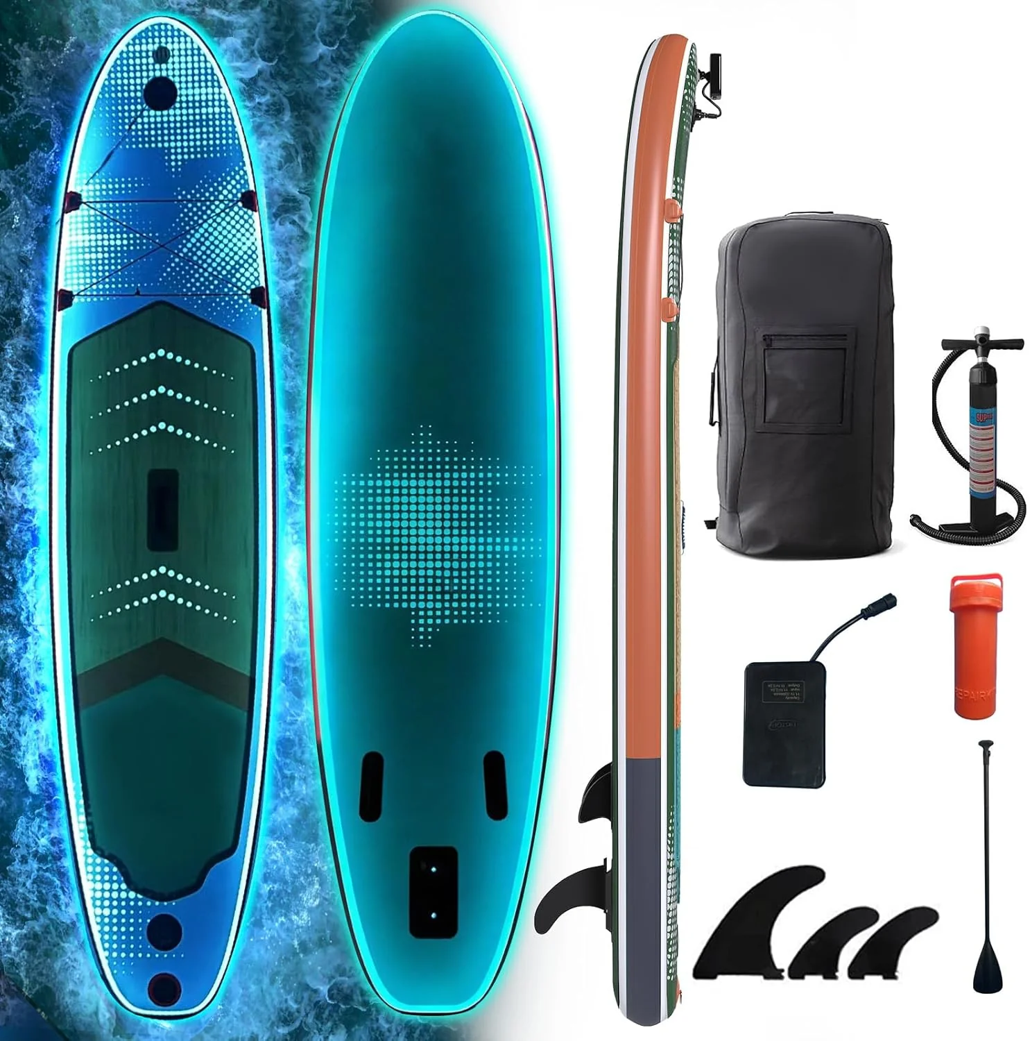 AECOJOY Inflatable 10.5' Stand Up Paddle Board with Strapped Seat, Premium SUP Board Kit