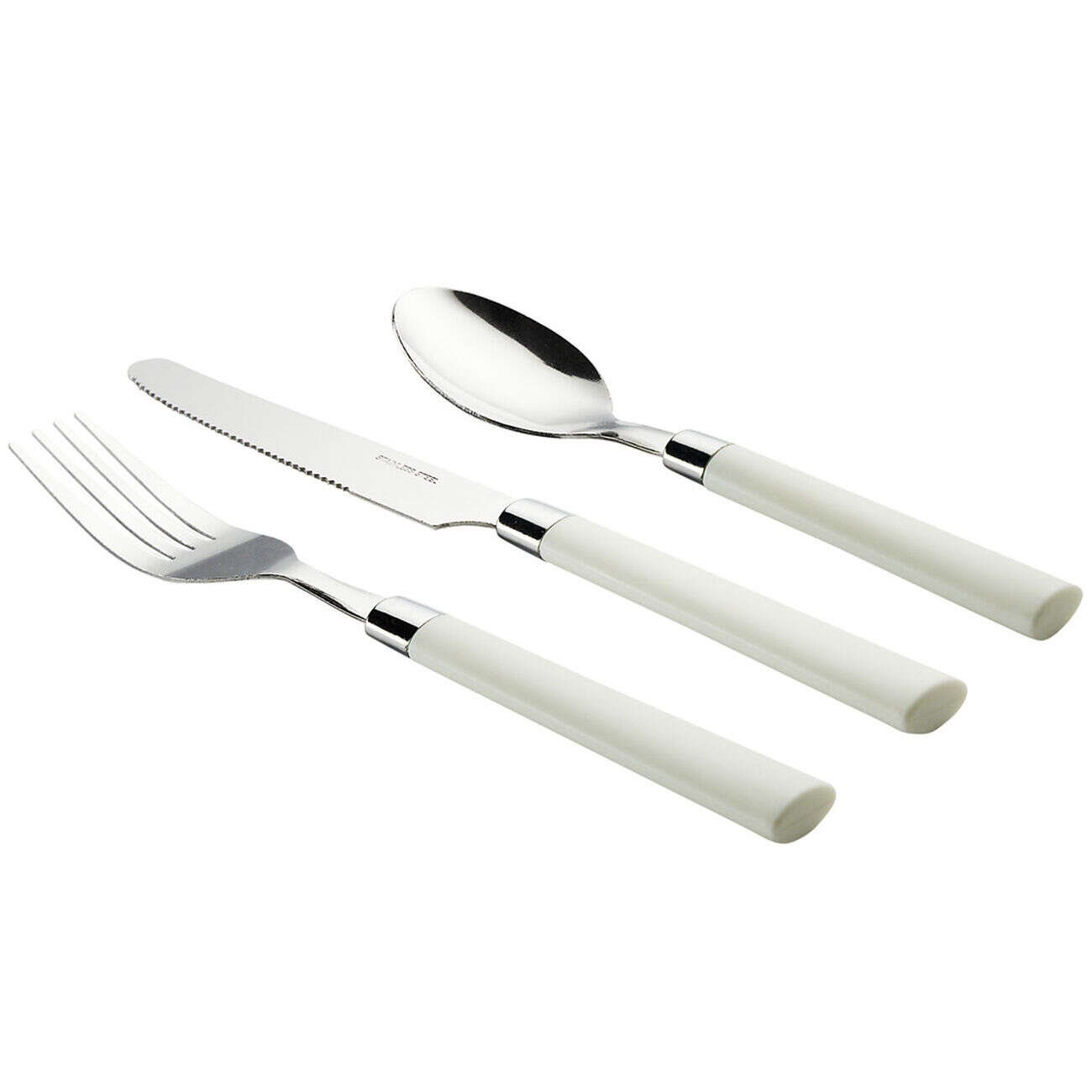 Ménagère couverts acier 12 pièces dans boîte plastique (4 modèles)