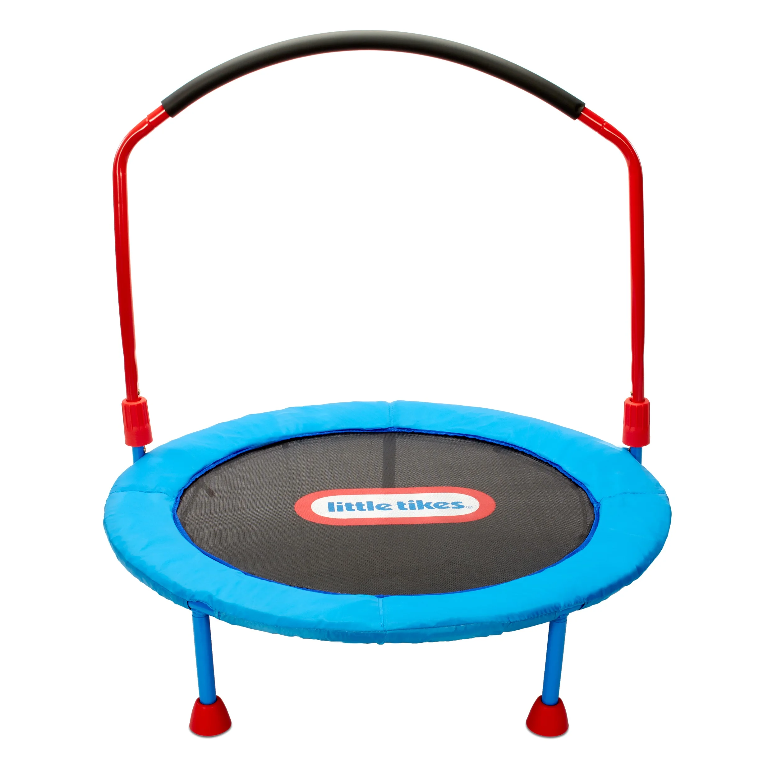 Light Up Easy Store 3 Foot Trampoline, with Hand Rail, Blue Image 6