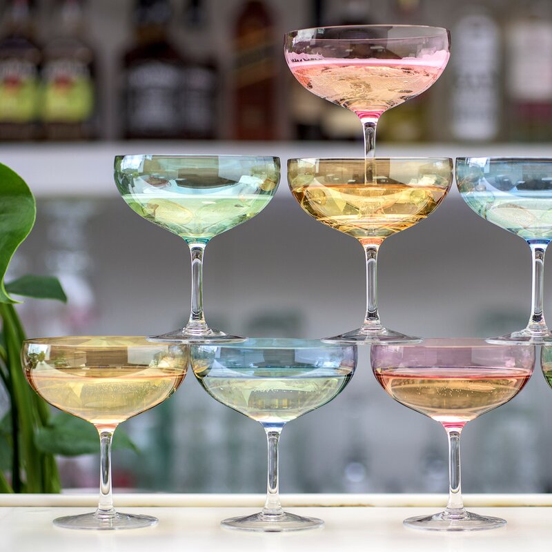 Happy champagneglass 28 cl rosa