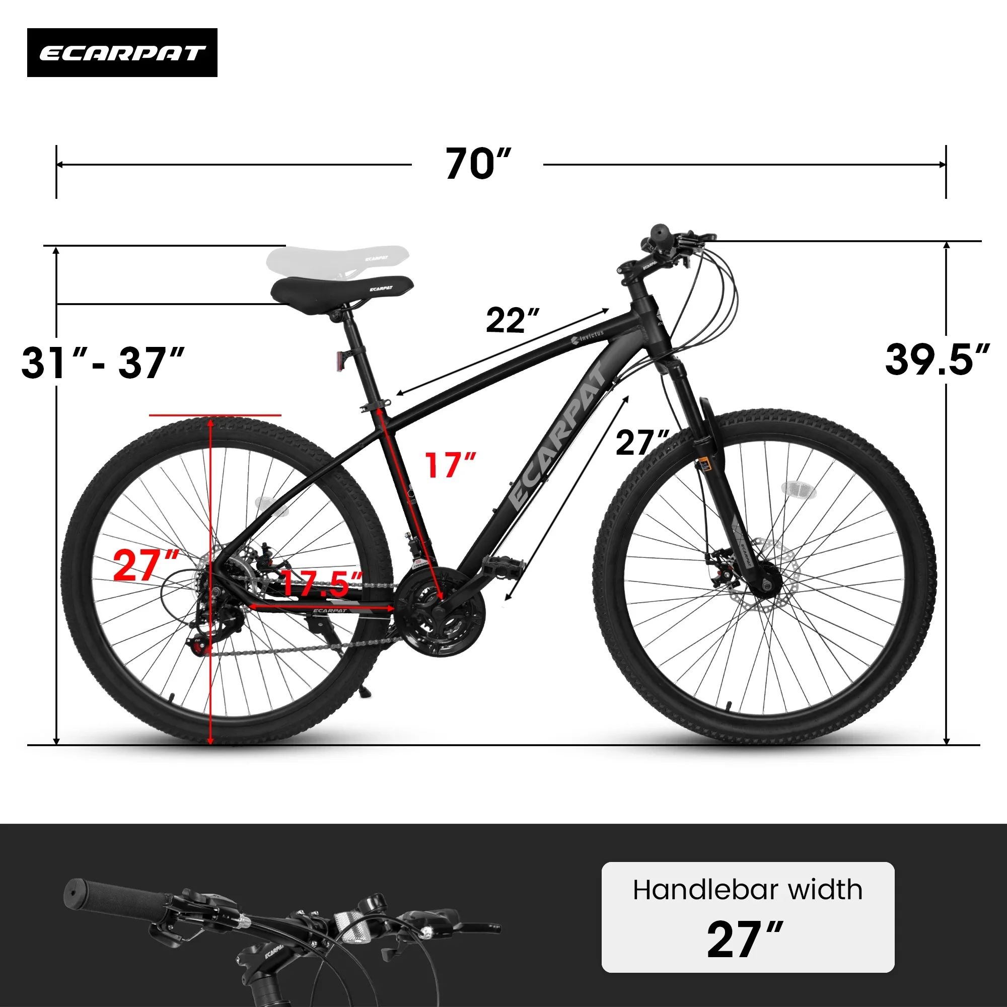 Ambifirner Lightweight 27.5er Mountain Bike – 21-Speed Shimano Drivetrain, 2.125” Tires & 85% Pre-Assembled Design for Riders 5’5”–5’10” (Anti-Slip Traction)