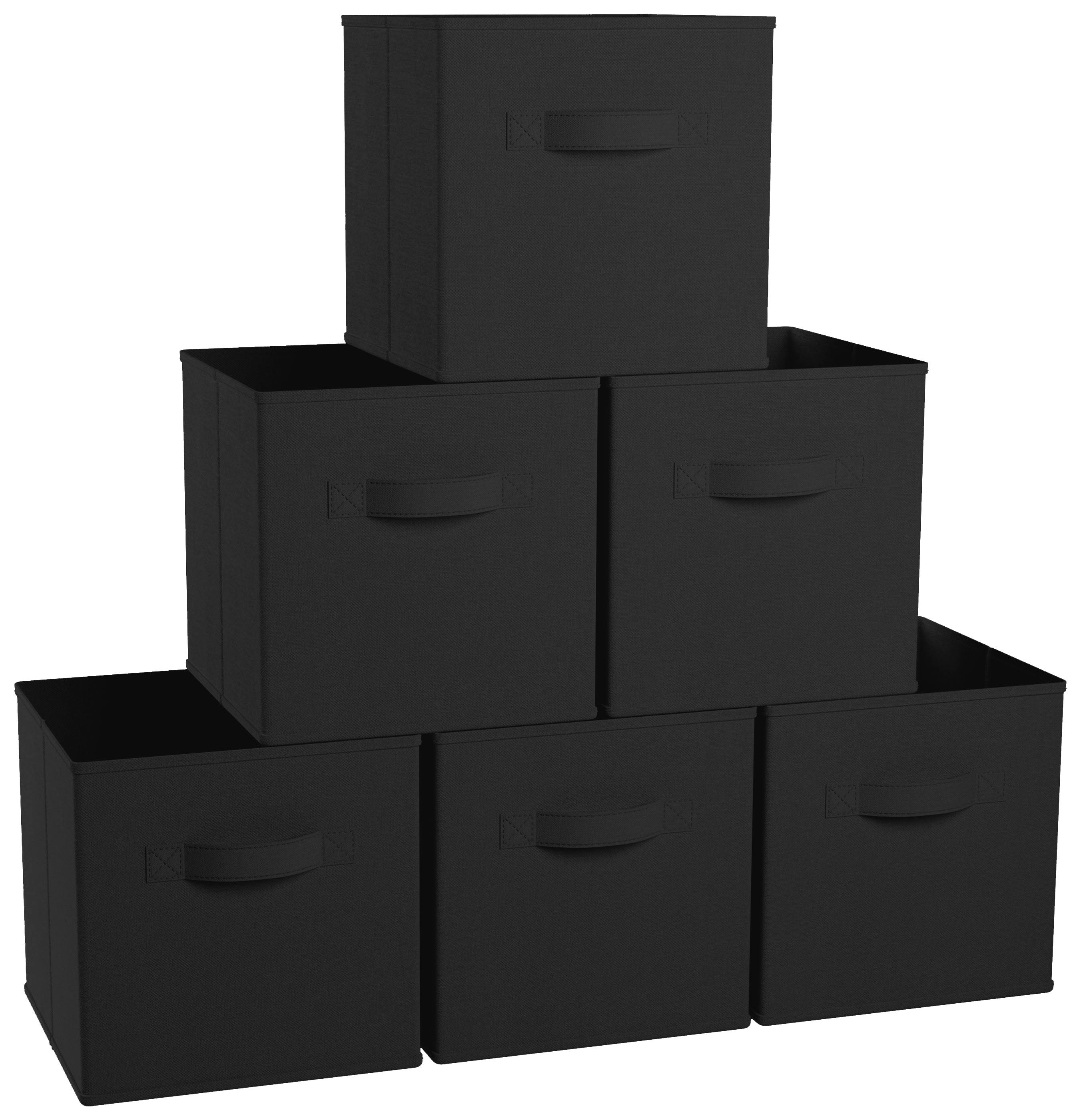 Ornavo Home Foldable Storage Cube Bin with Dual Handles - Black