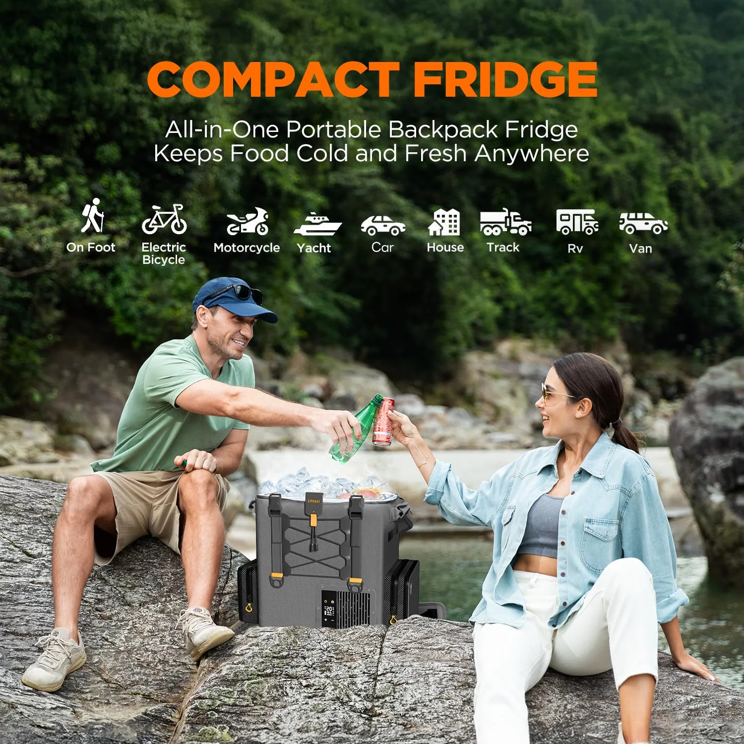 16L Backpack Refrigerator, Portable Electric Fridge Freezer Compressor Cooler for Fast Cooling Down to -4��F with Ergonomic Backpack Design for Camping, Road Trips, RV, Boat, Beach - Image 9