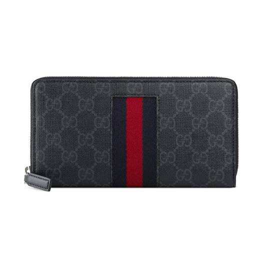 GUCCI(グッチ) GGスプリーム ニューウェブ ブラック ジップアラウンドウォレット