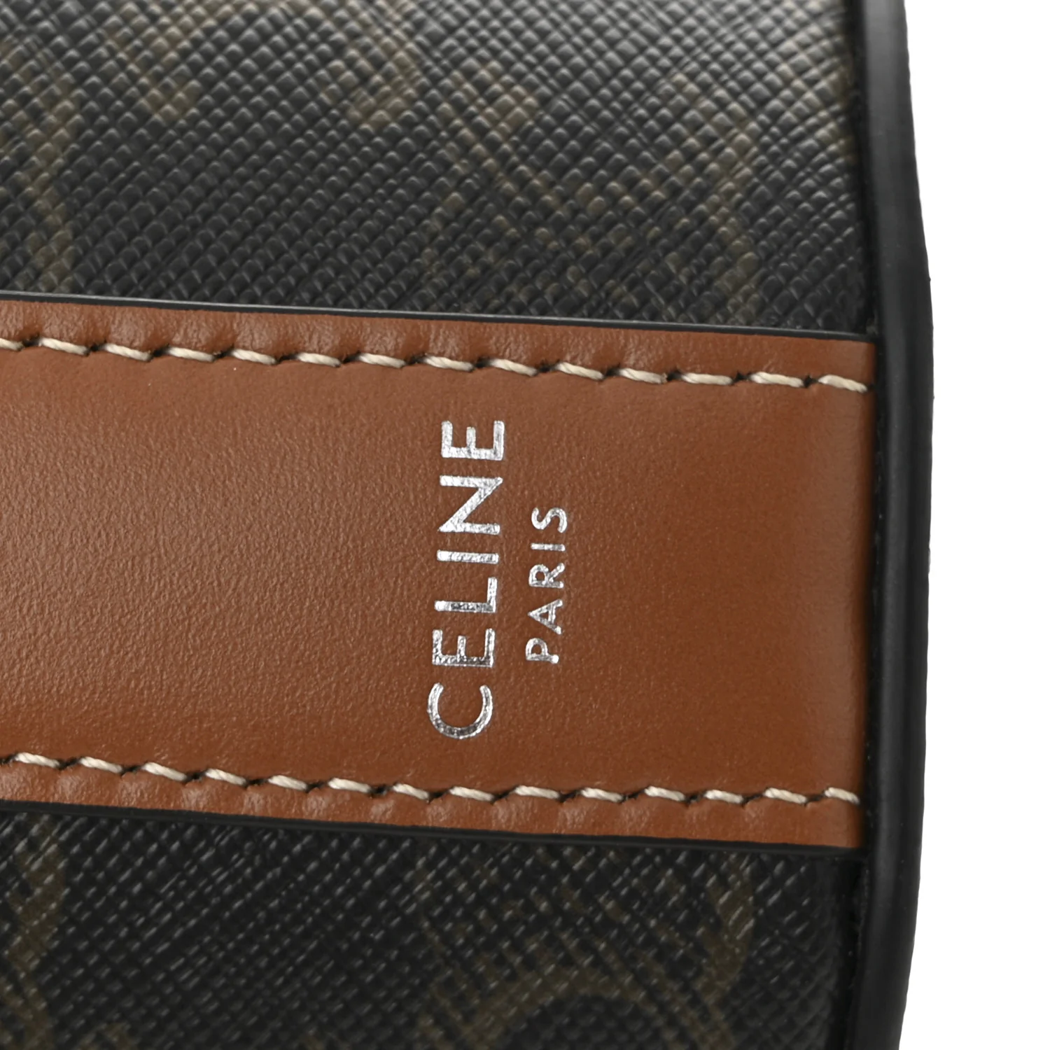 Triomphe Canvas Vertical Cylinder Bag Tan