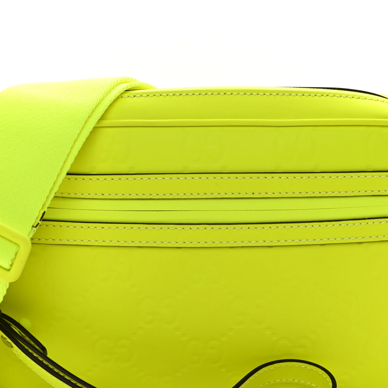 Rubber Effect Monogram GG Crossbody Bag Fluorescent Yellow