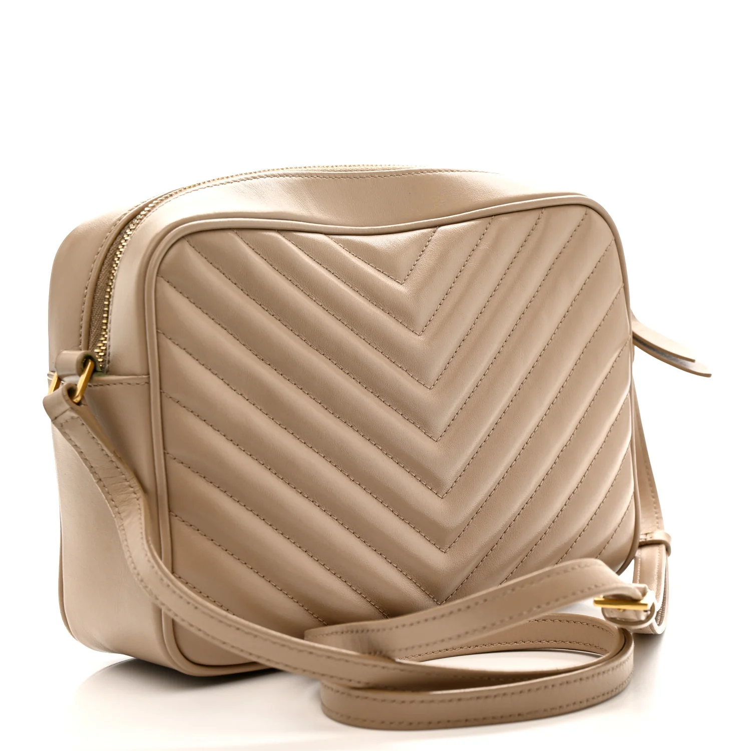 Calfskin Matelasse Monogram Lou Camera Bag Dark Beige