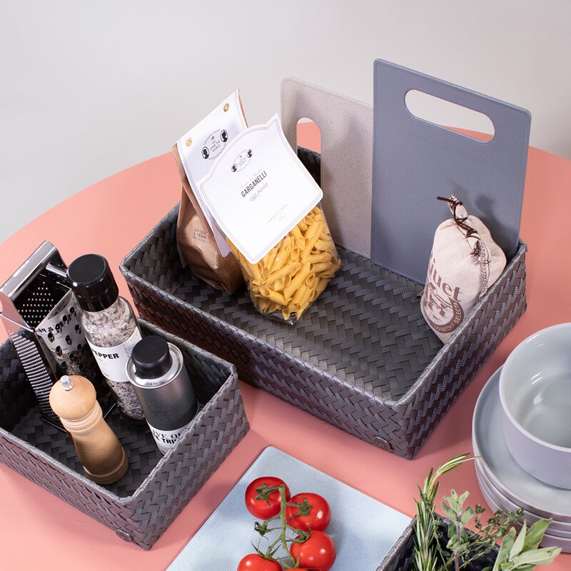 Fit stor oppbevaringskurv 36x24x10 cm dark grey