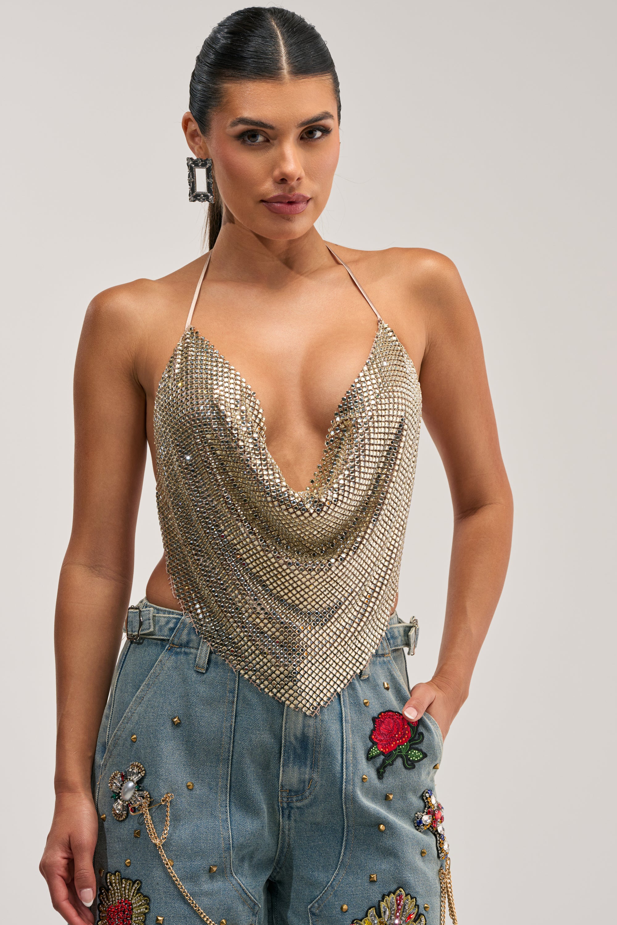 DISCO CLUB COWL NECK TOP - Akira Store