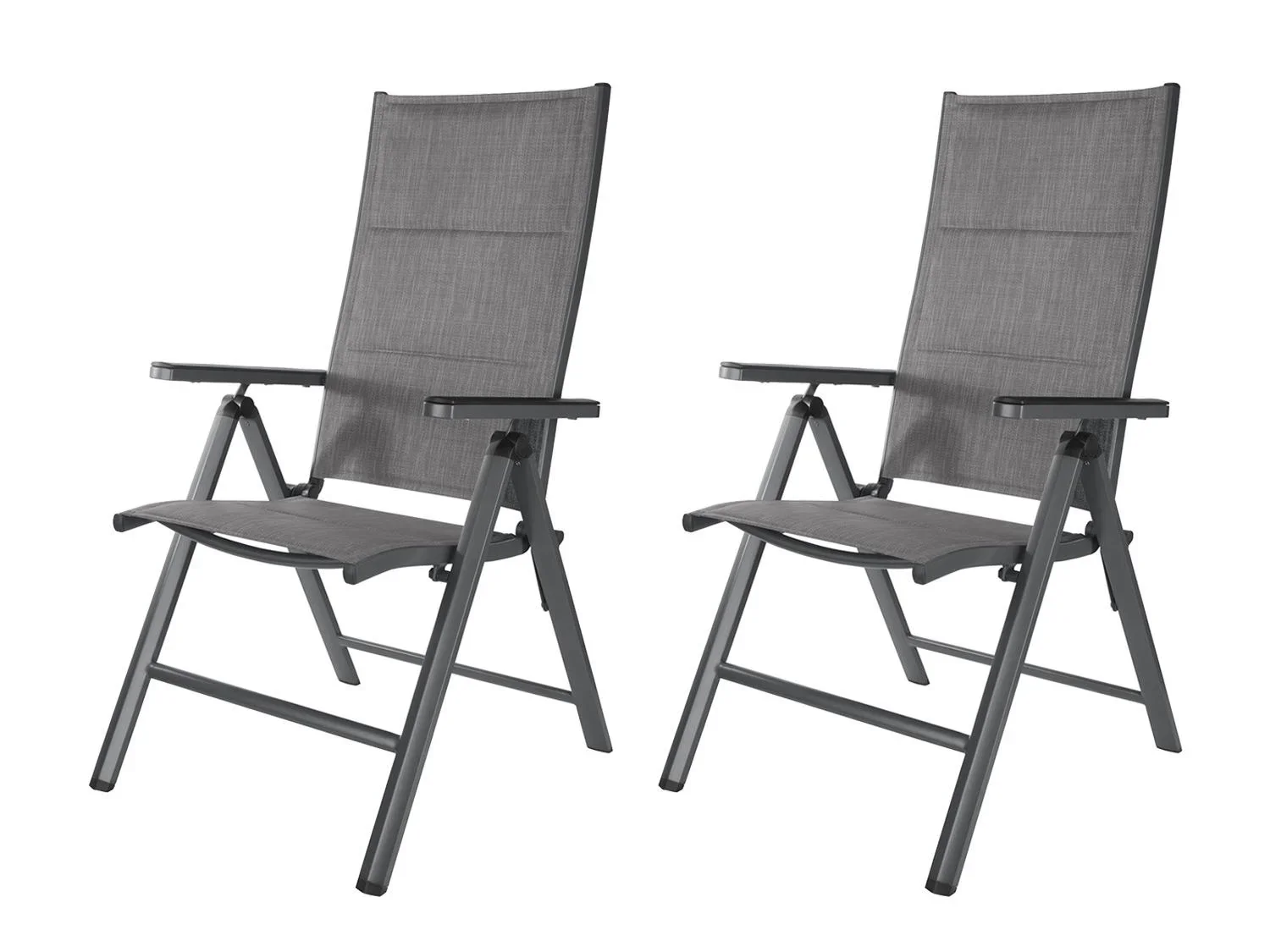 LIVARNO home Lot de 2 chaises hautes en aluminium Toronto, anthracite
