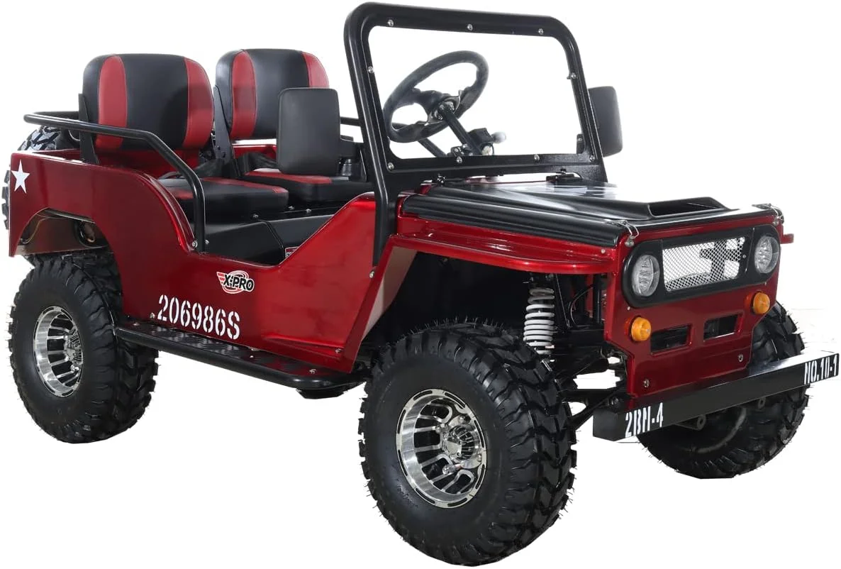 X-Pro 125cc Jeep Go Kart, 3-Speed Semi-Automatic Transmission w/Reverse, Big 18 Aluminum Rim Wheels