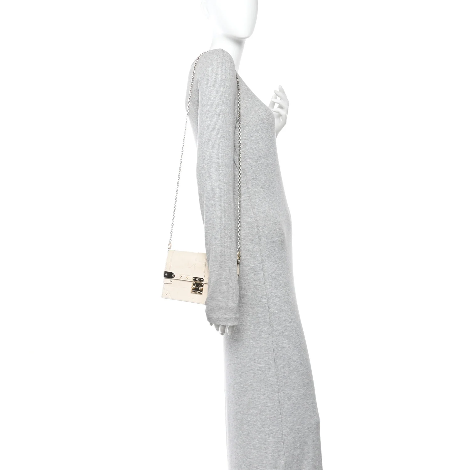 Alligator Trunk Chain Wallet Latte