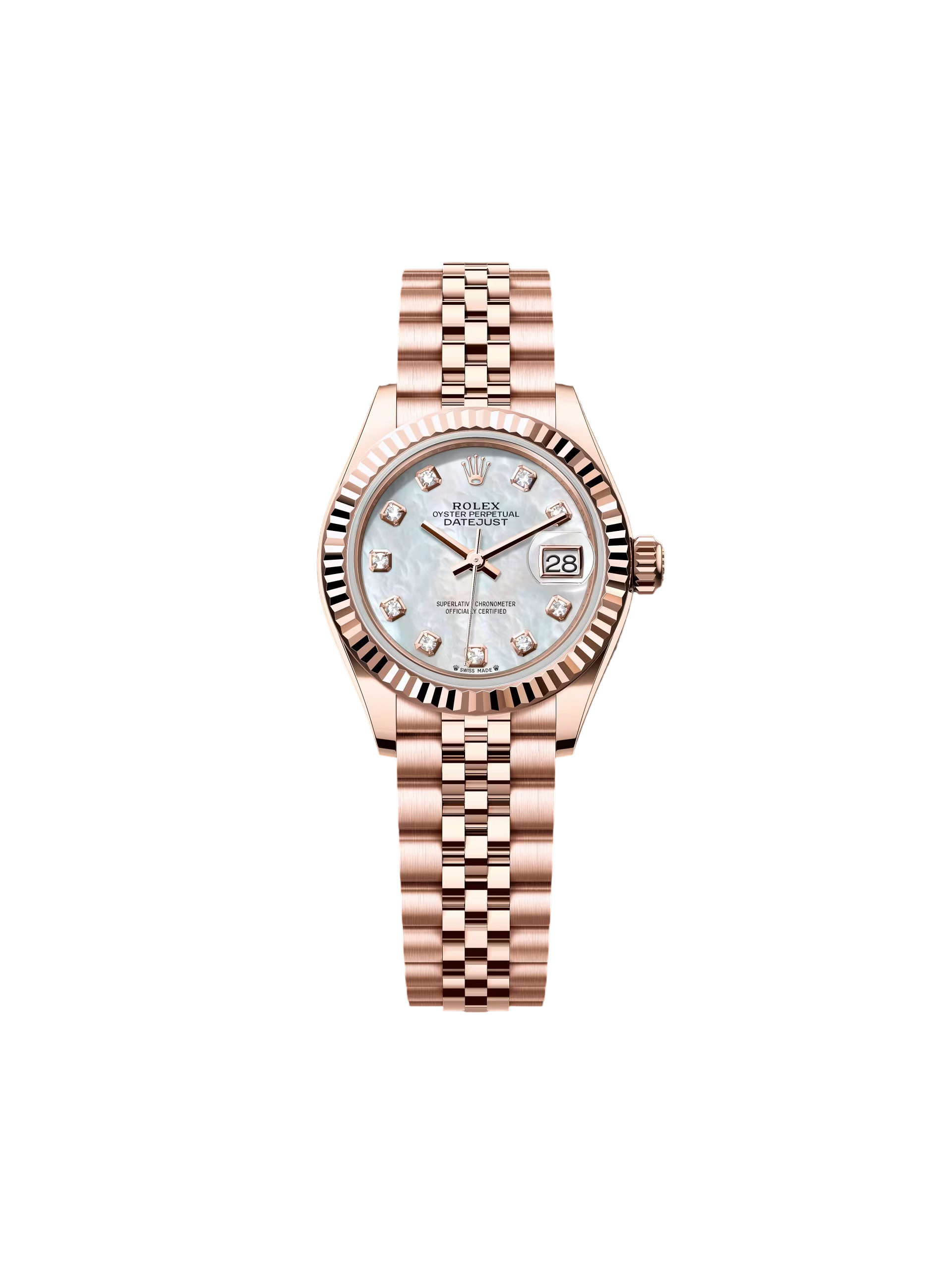 【Super Clone】RLX Lady-Datejust 28mm 279175 Mother-of-Pearl Dial President Everose Gold