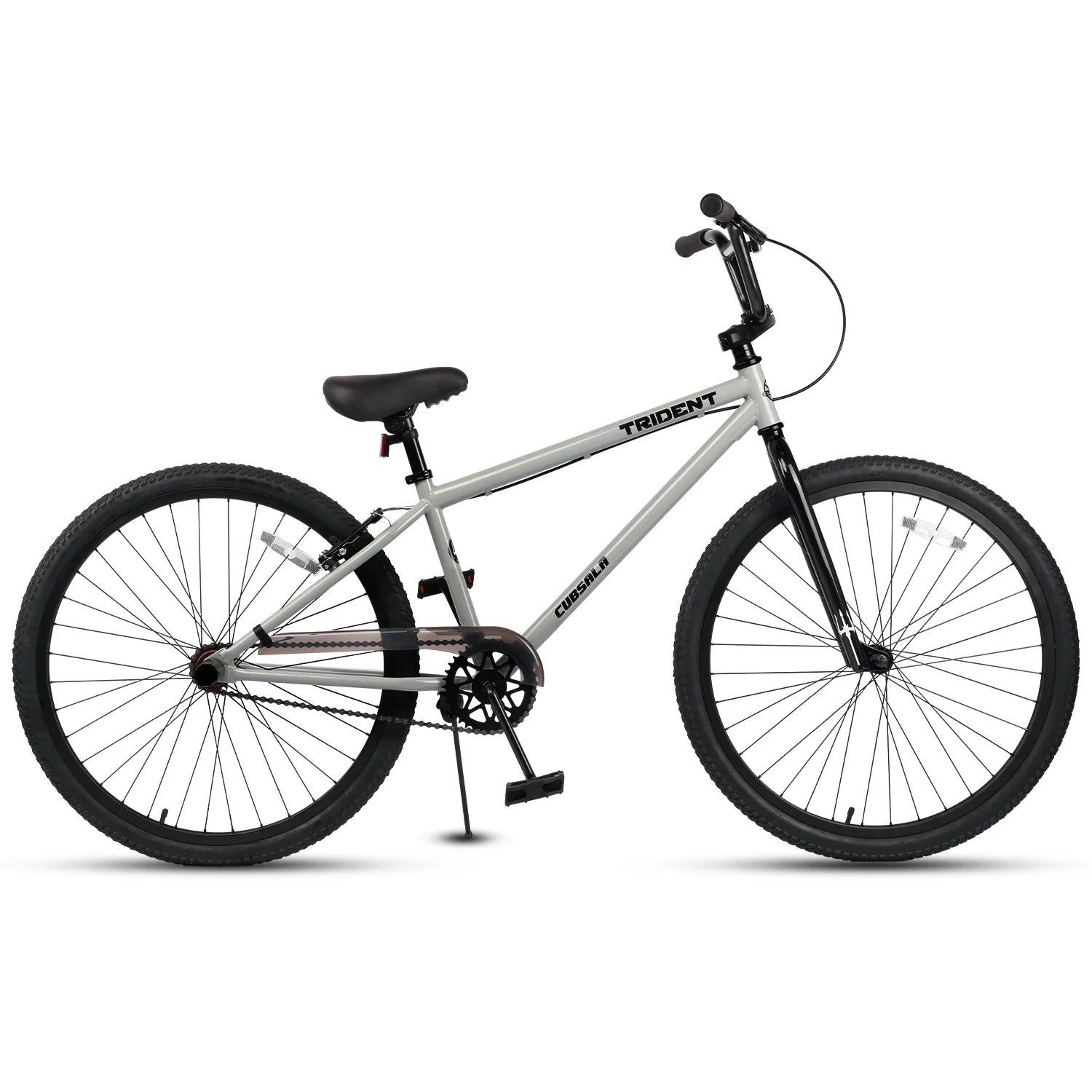 Cubsala 24 in BMX Race Bike Trident Bicycles Beginner - Level to Advanced Riders with 2 Pegs Trick Cycling and Professional Riding, Black