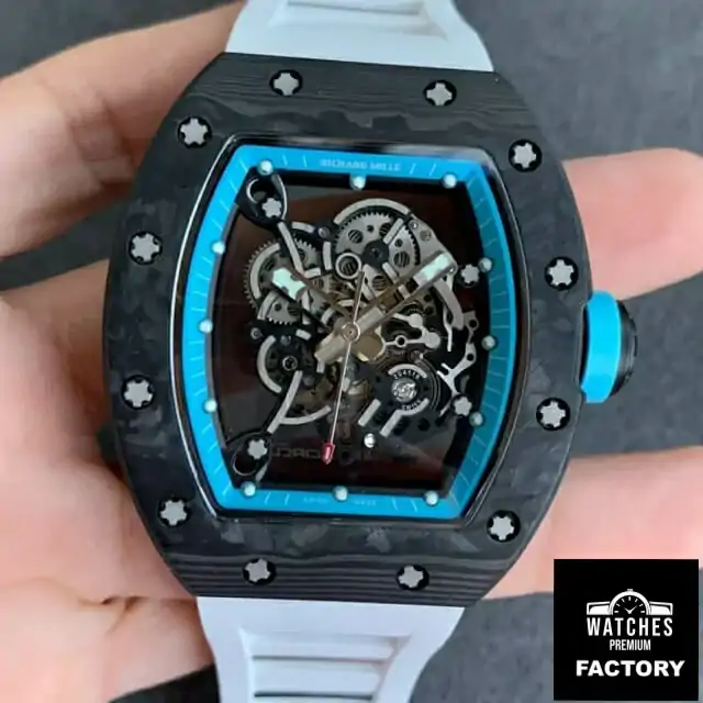 Richard Mille RM055 KV Factory Carbon Fiber Rubber Strap