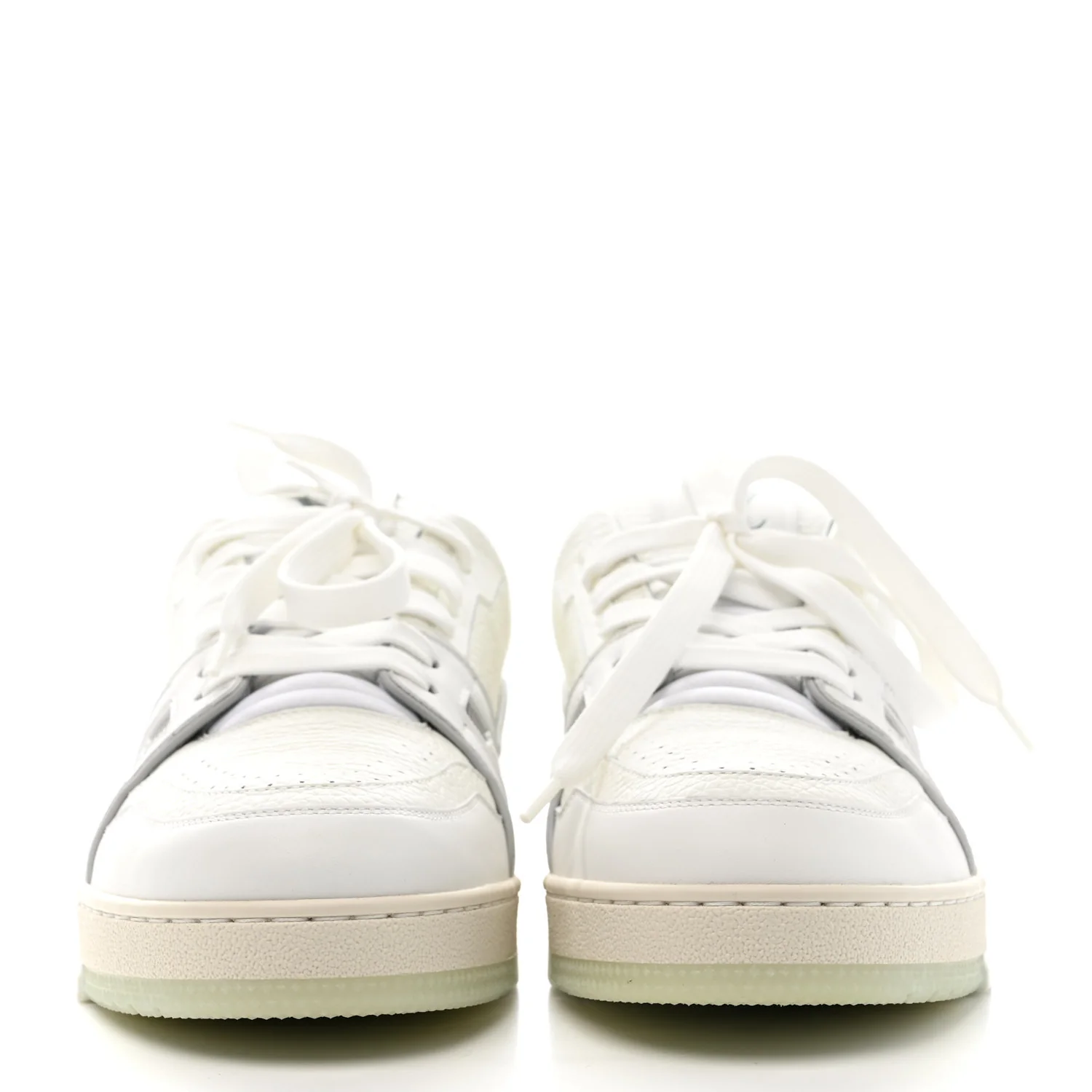 Calfskin Mens LV Trainer Sneakers 9 White
