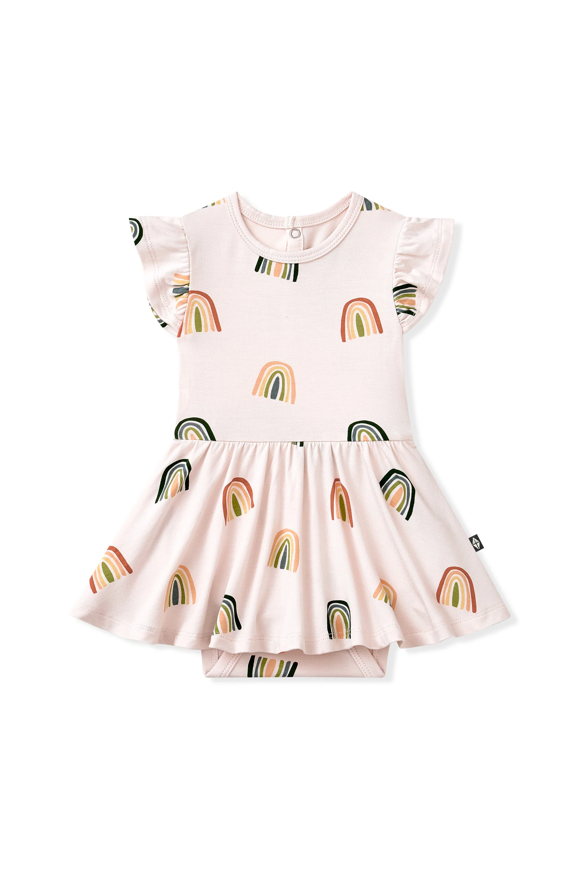 Twirl Bodysuit Dress in Retro Rainbow