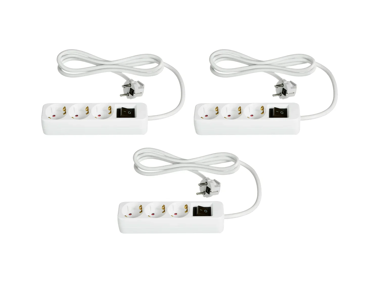 TRONIC Lot de 3 multiprises