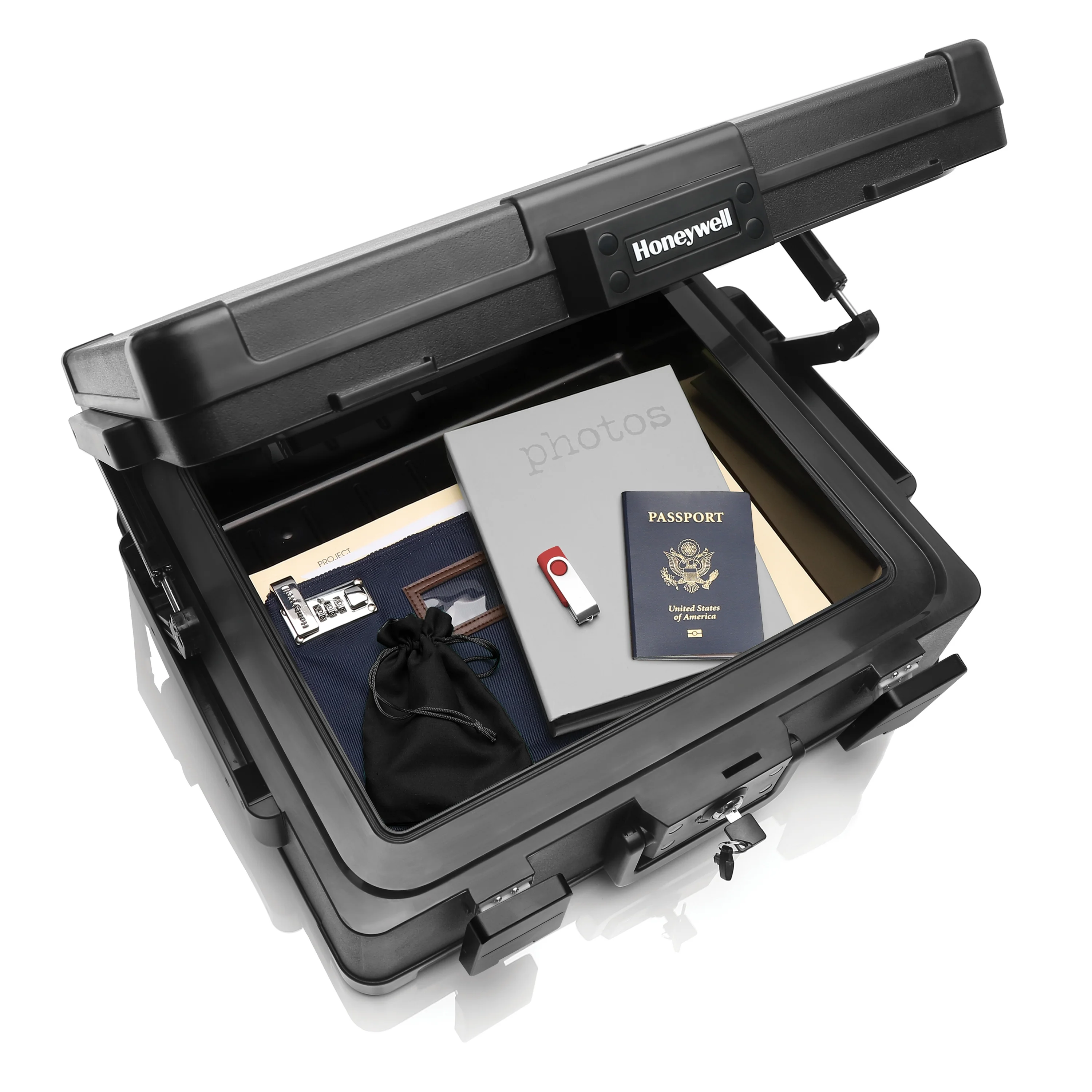 Premium Waterproof Fire Resistant Chest Safe, Key Lock, Large 0.39 cu ft, Black - Image 3