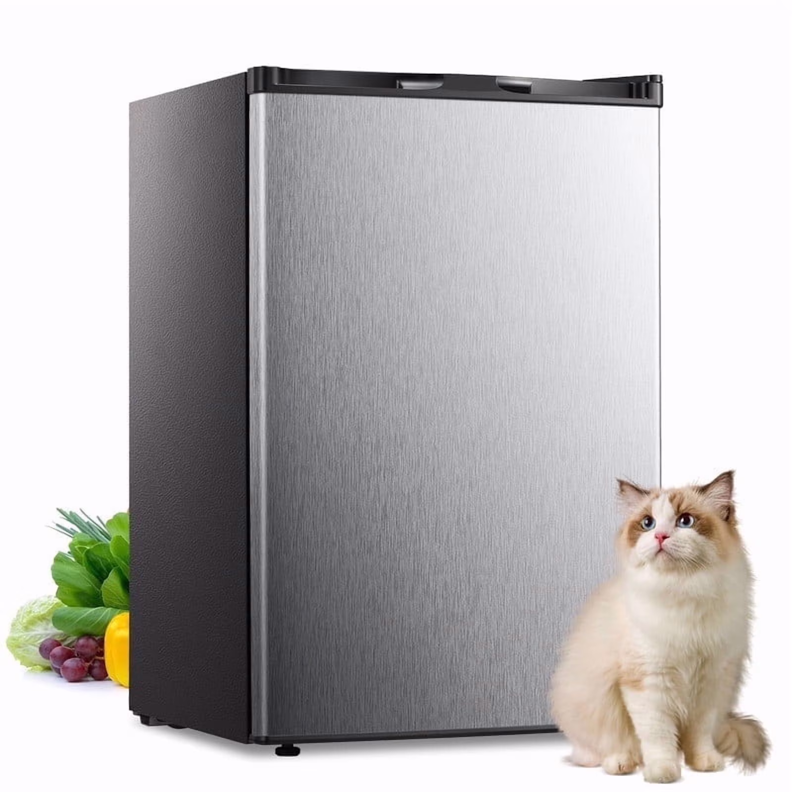 3.2Cu.ft Upright Freezer, Compact Freezer with Removable Shelves, Adjustable Thermostat for Home/Kitchen/Office, Black(Black) - Image 5