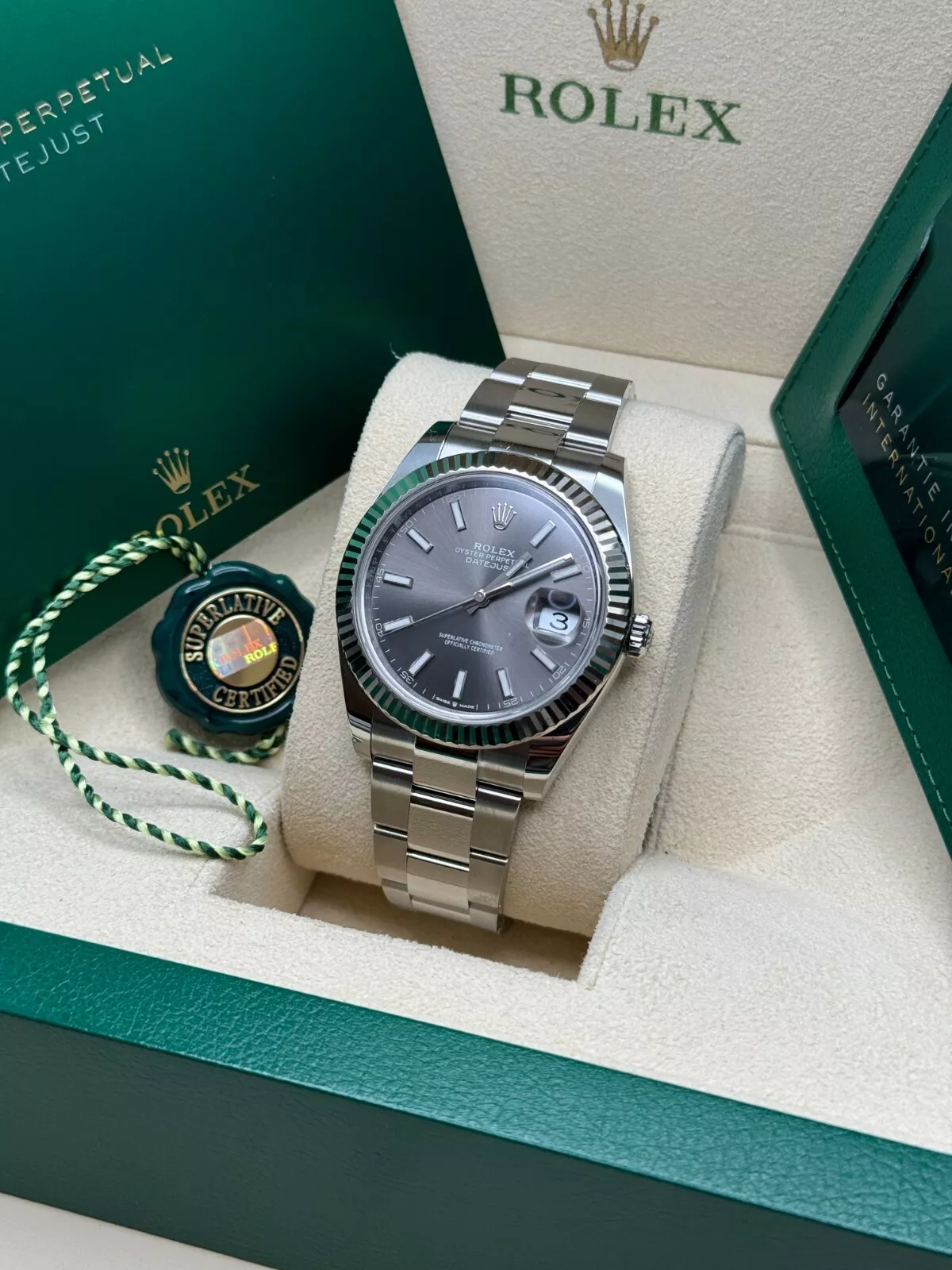 [Super Clone]RLX  Datejust 126334-0013 Slate Index Oyster 41mm Stainless Steel Mens Watch