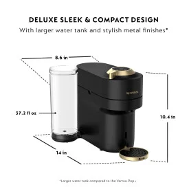 Nespresso Limited - Edition Vertuo Pop Coffee and Espresso Maker by Breville, Matte Black Gold