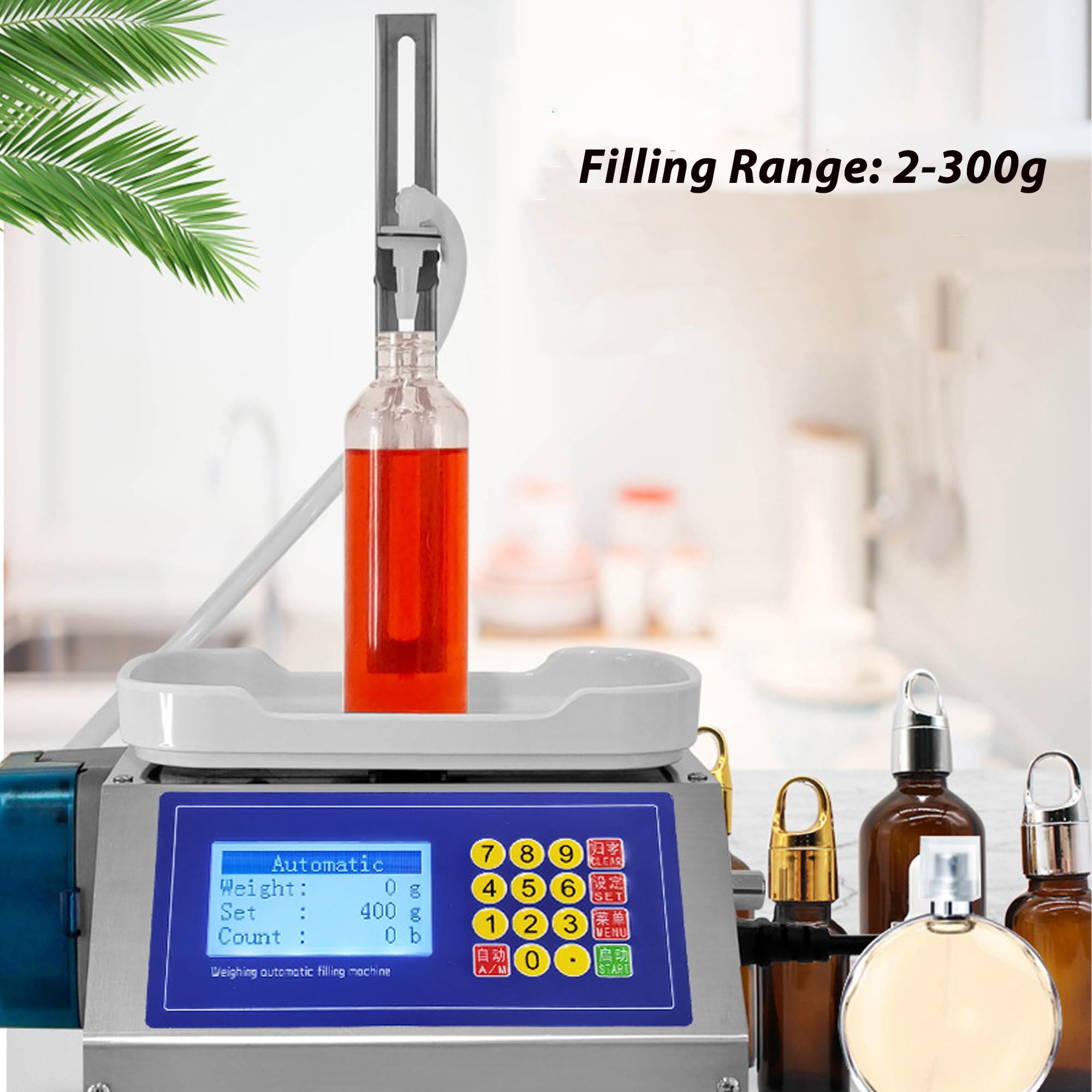 Automatic Liquid Filling Machine, 2-300g Bottle Filling Machine, Bottle Filler, Water Bottling Machine, Peristaltic Pump Liquid Filling Machine for Perfume, Essential Oil