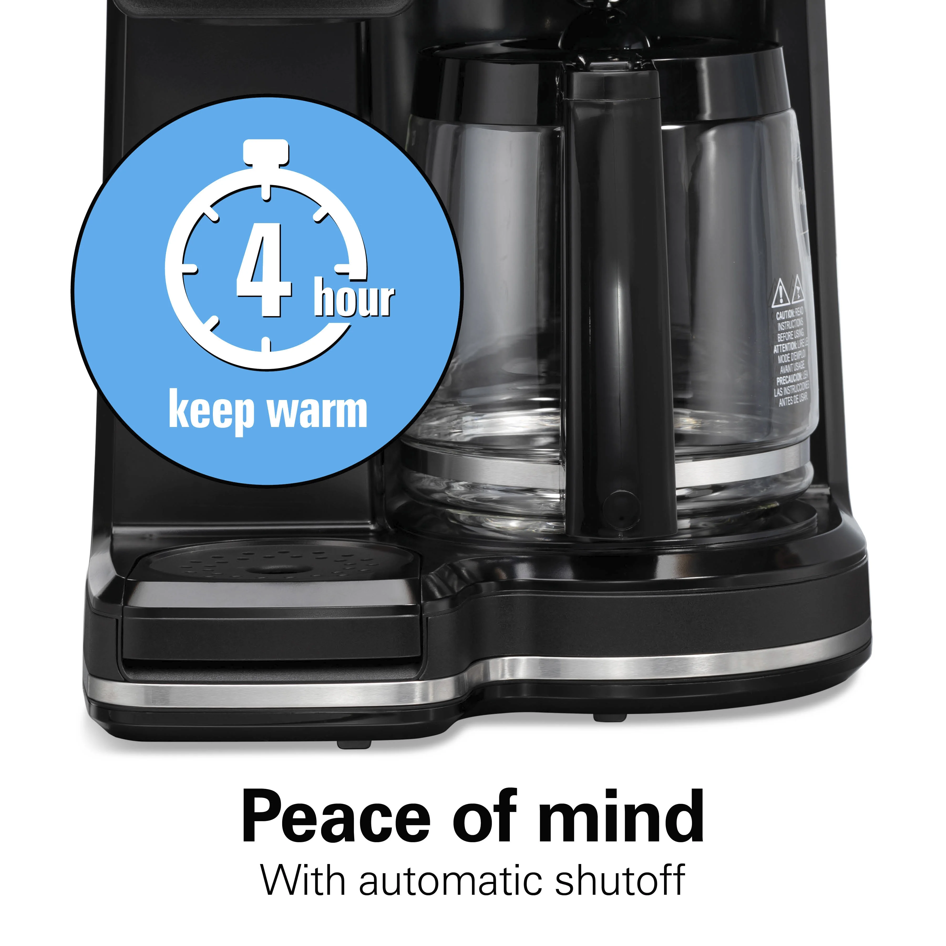 Hamilton Beach 2 - Way Programmable Iced/Hot Coffee Maker, Single - Serve and 12 Cup Glass Carafe, 47501J