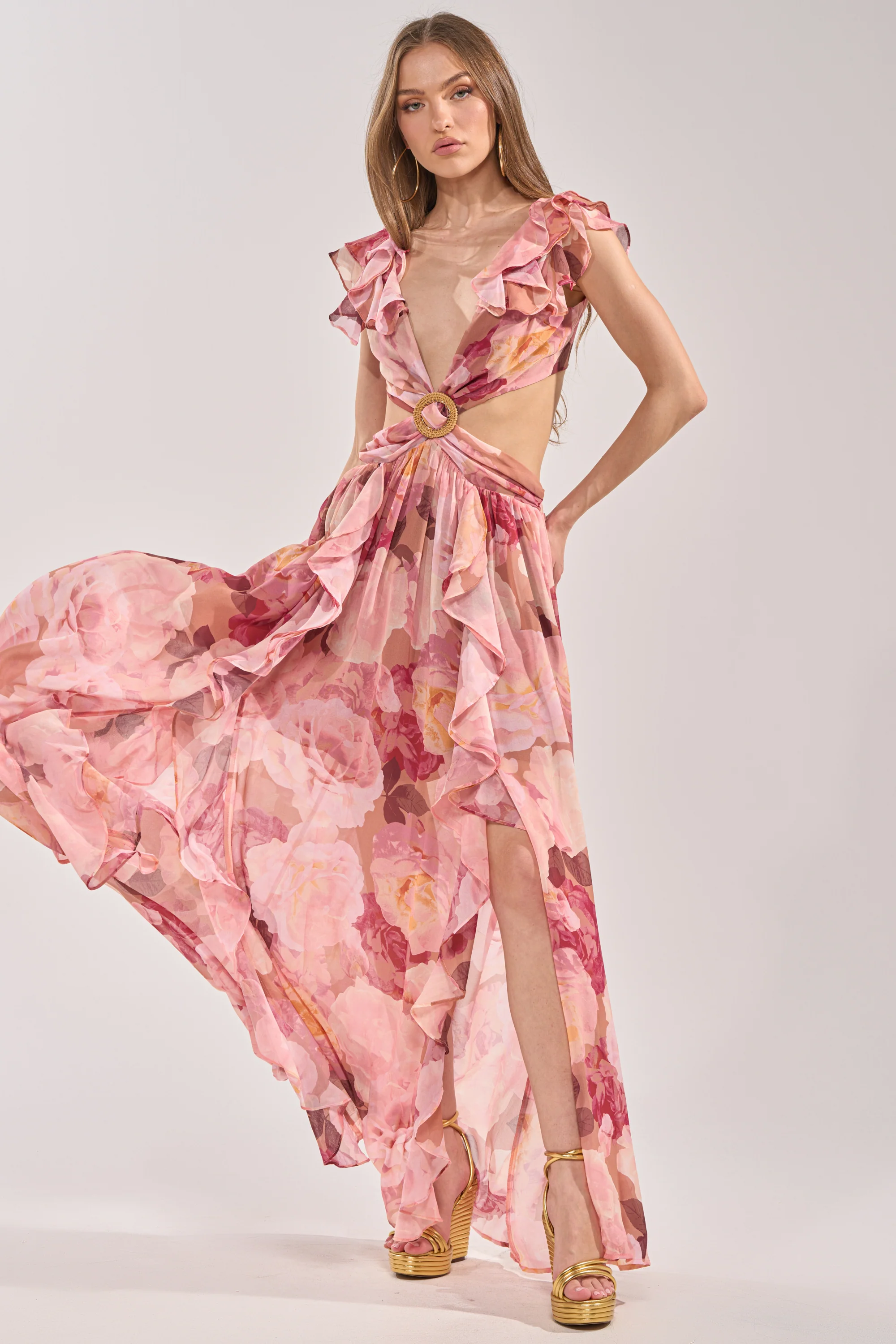 LOVE YOU LATER FLORAL MAXI DRESS - Akira Store
