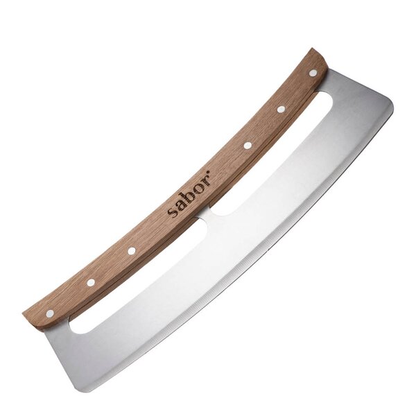 Napo pizzakutter 33x10 cm stål/eik