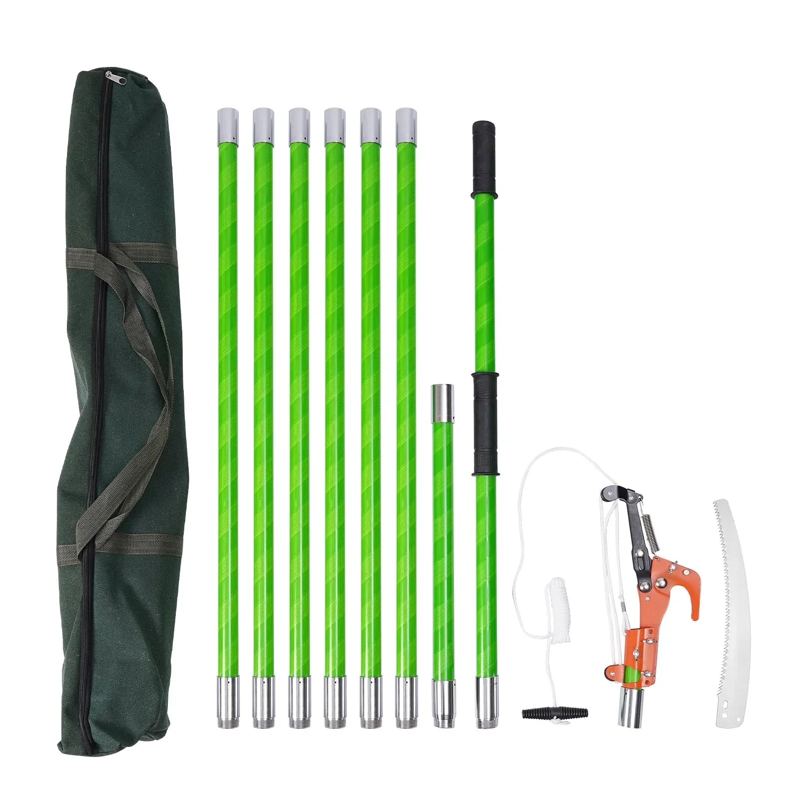 YIYIBYUS 26ft Tree Trimmer Manual Pole Pruner Tree Branch Cutter Set Hand Pole Saws Garden Extension Cutting Tools