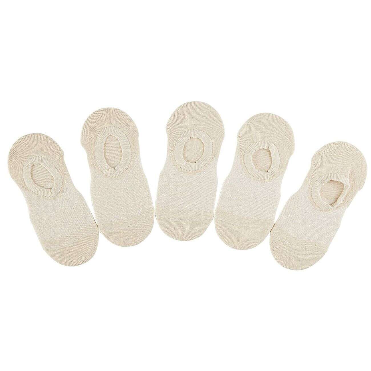 Paires de chaussettes invisible x5 femme beige