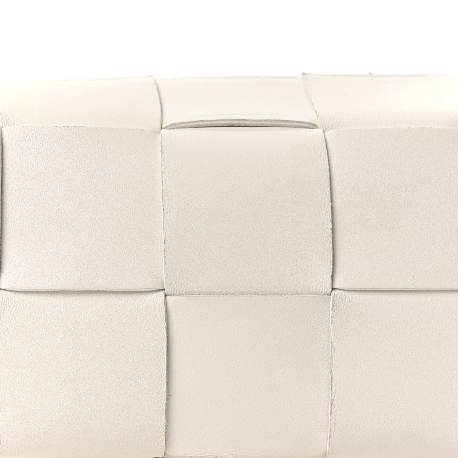 Lambskin Maxi Intrecciato Small Brick Cassette Bag White