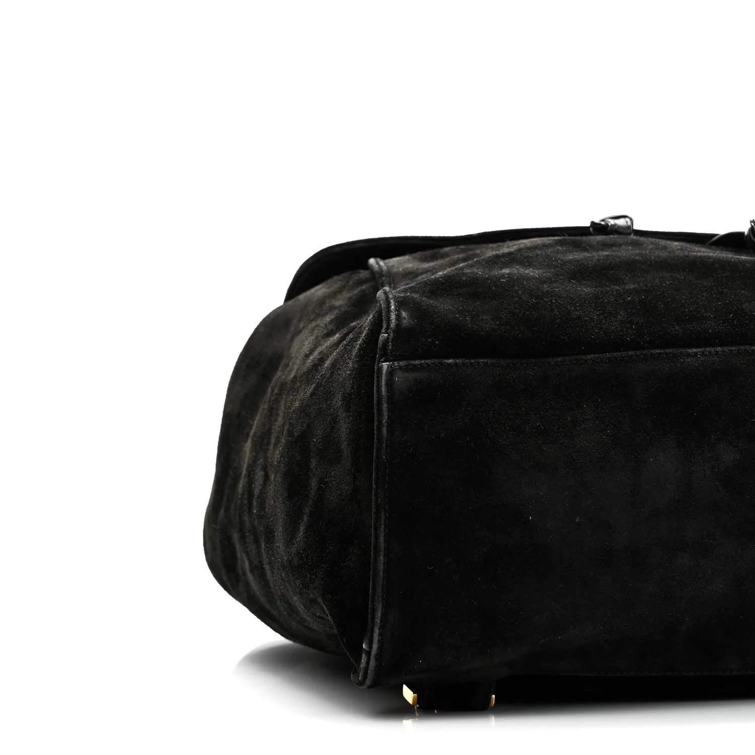 Suede CC Drawstring Backpack Black