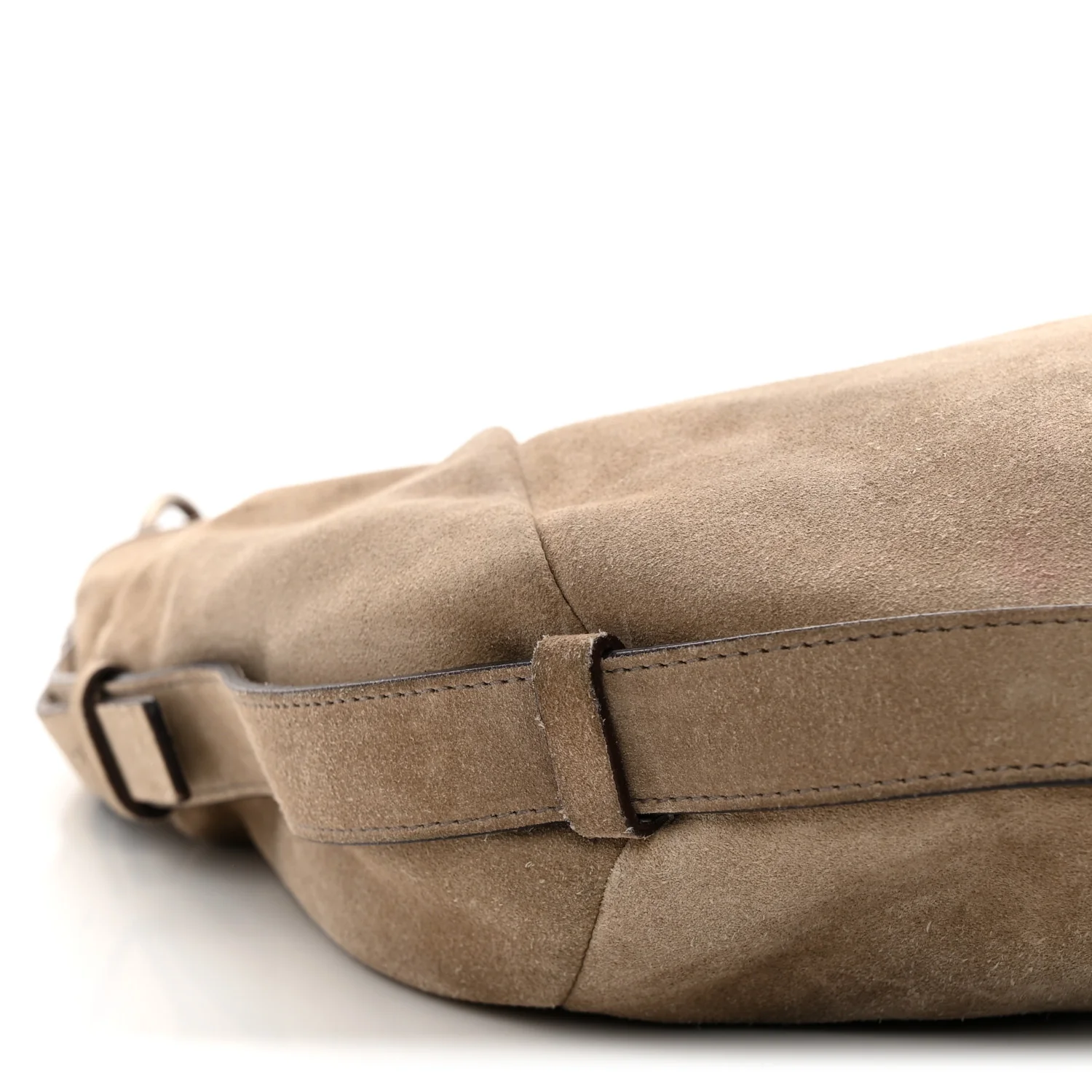 Suede Buffalo Horn Mombasa Hobo Beige