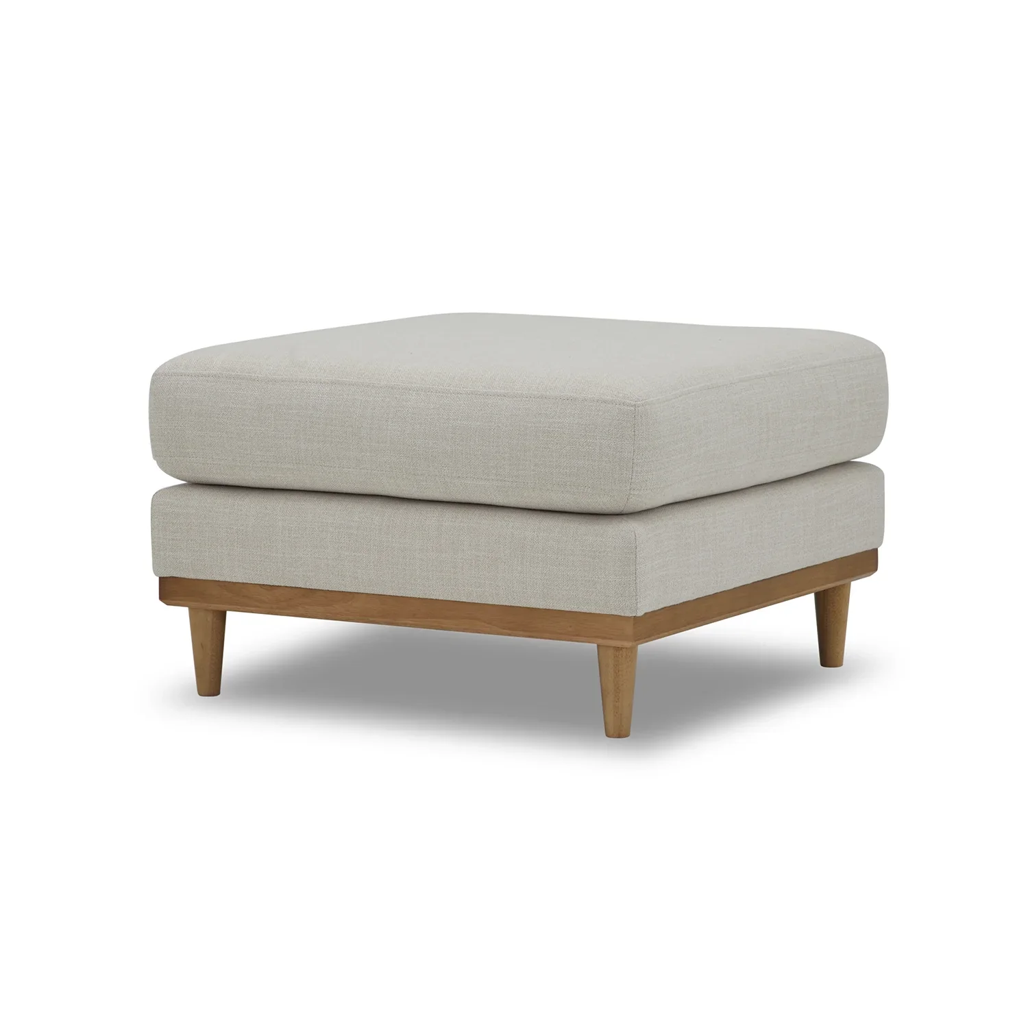 Better Homes & Gardens Springwood Square Wood Frame Ottoman, Charcoal Finish