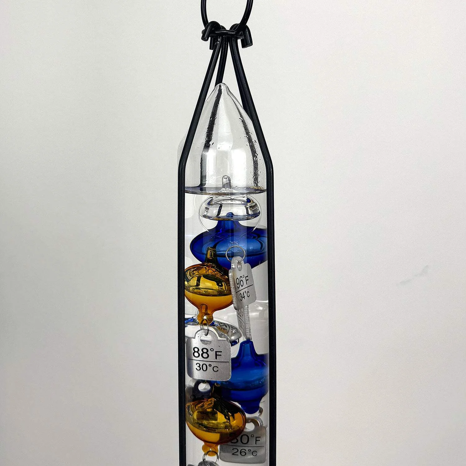 Outdoor Hanging Galileo Thermometer, Colored Glass Orbs with Free Bracket - Image 4