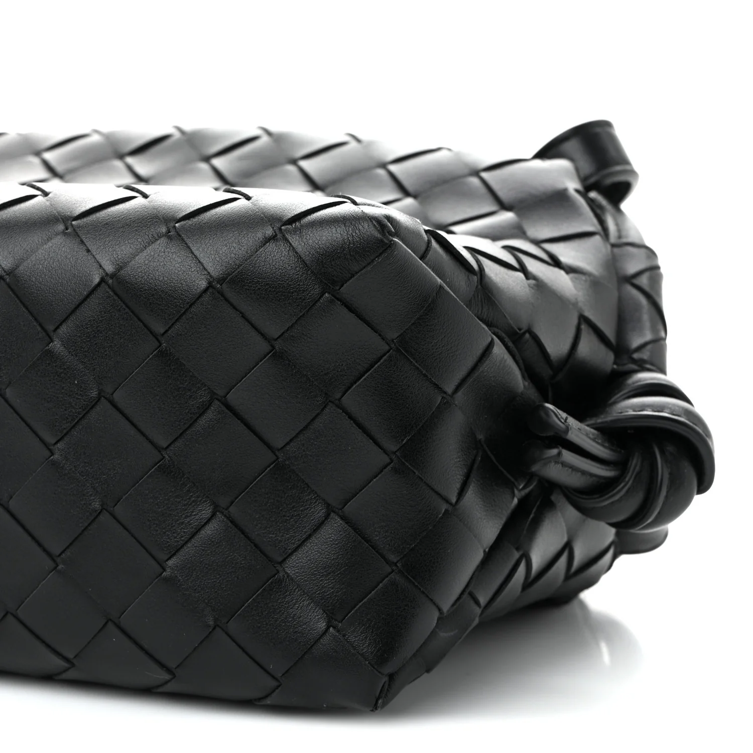 Calfskin Intrecciato Small Loop Top Handle Black